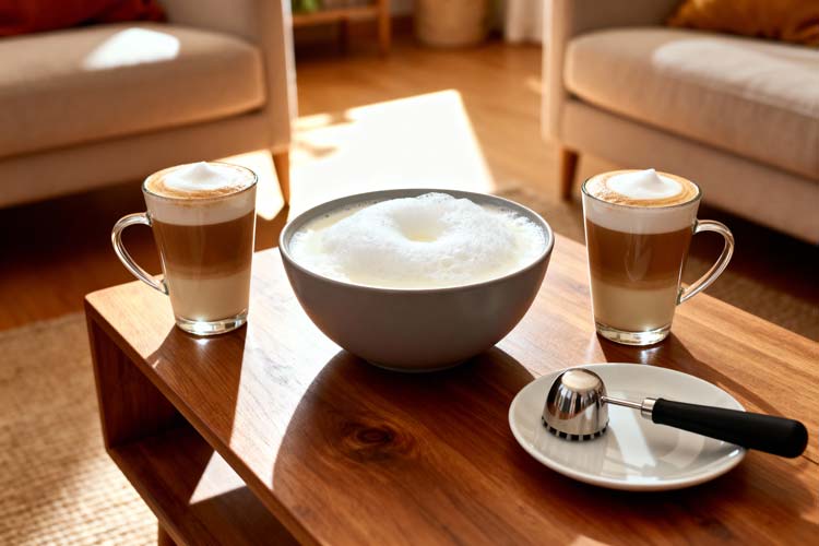 Handmatig melk opschuimen