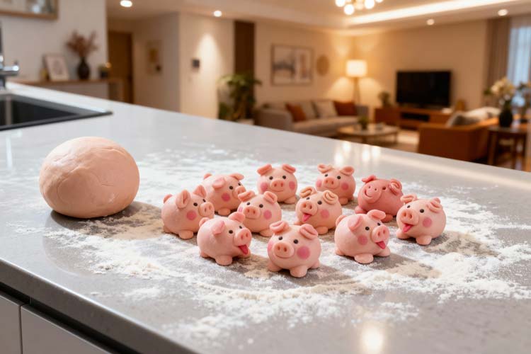 Marsepeinen varkentjes maken